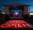 Trying to use gobo on dance floor at outdoor music venue