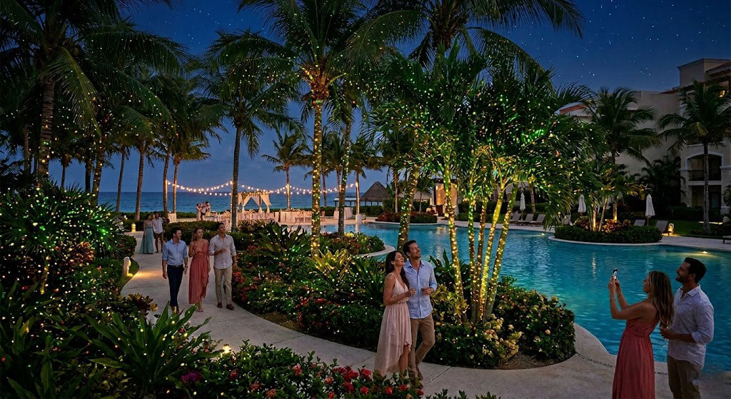 How a Resort in Mexico Uses the Dynamic Firefly Projection Light to Create Magical Nights
