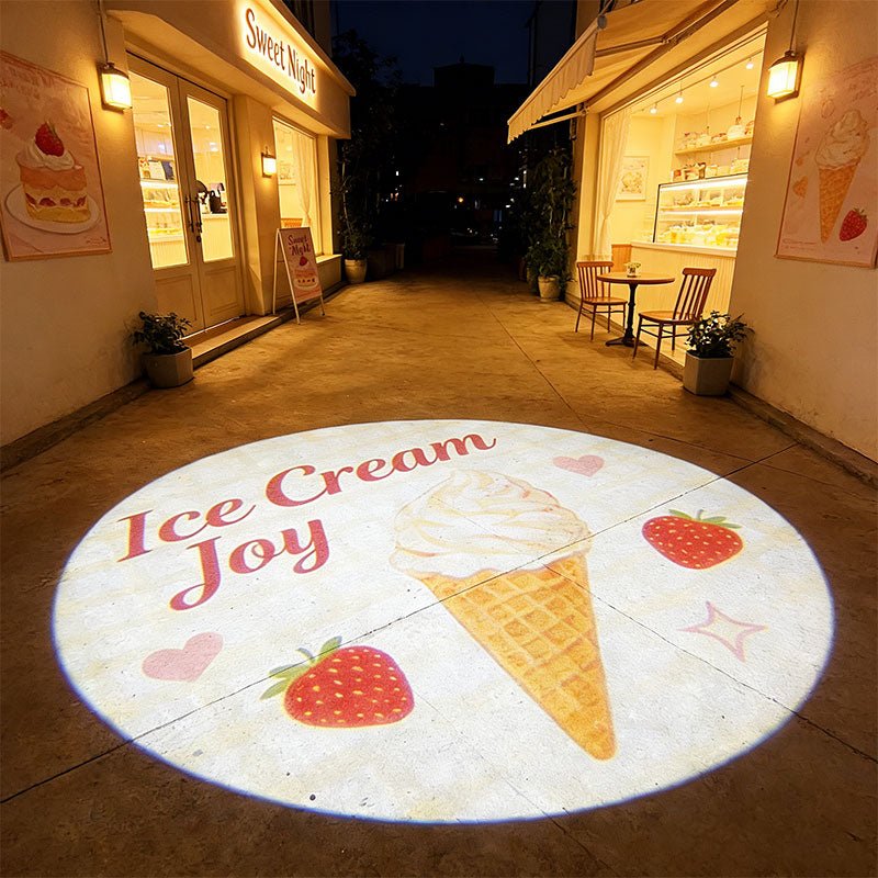 How Andrew’s 80W Gobo Projector Turned His Dessert Shop Into a Nighttime Magnet - Gobohub