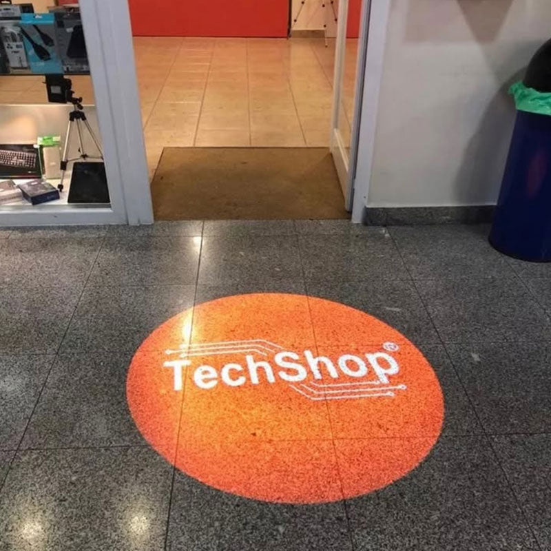Gobohub Custom Logo Light Projector: High-Def Outdoor Gobo Projection for Shop &amp; Floor Branding