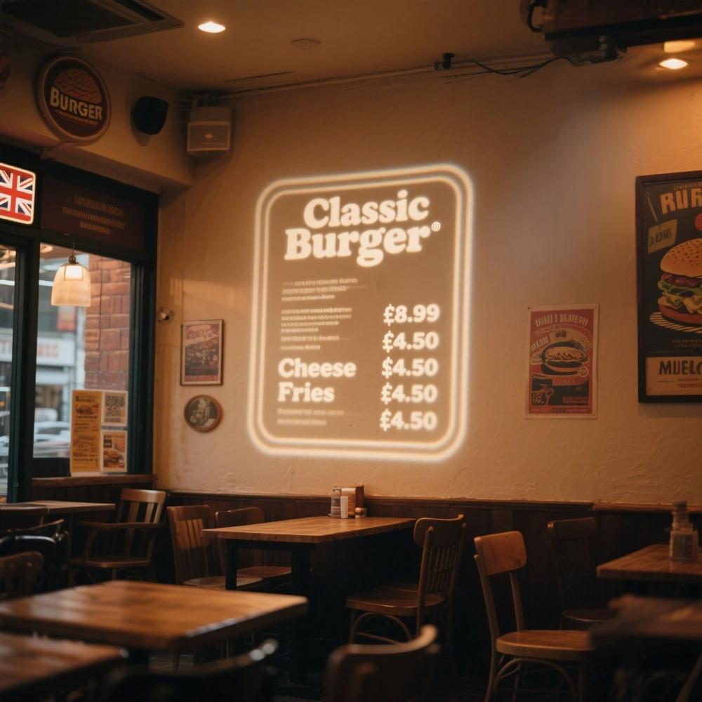 Brighten Your Burger Joint: How a 100W Projection Device Transforms Menus in UK Diners