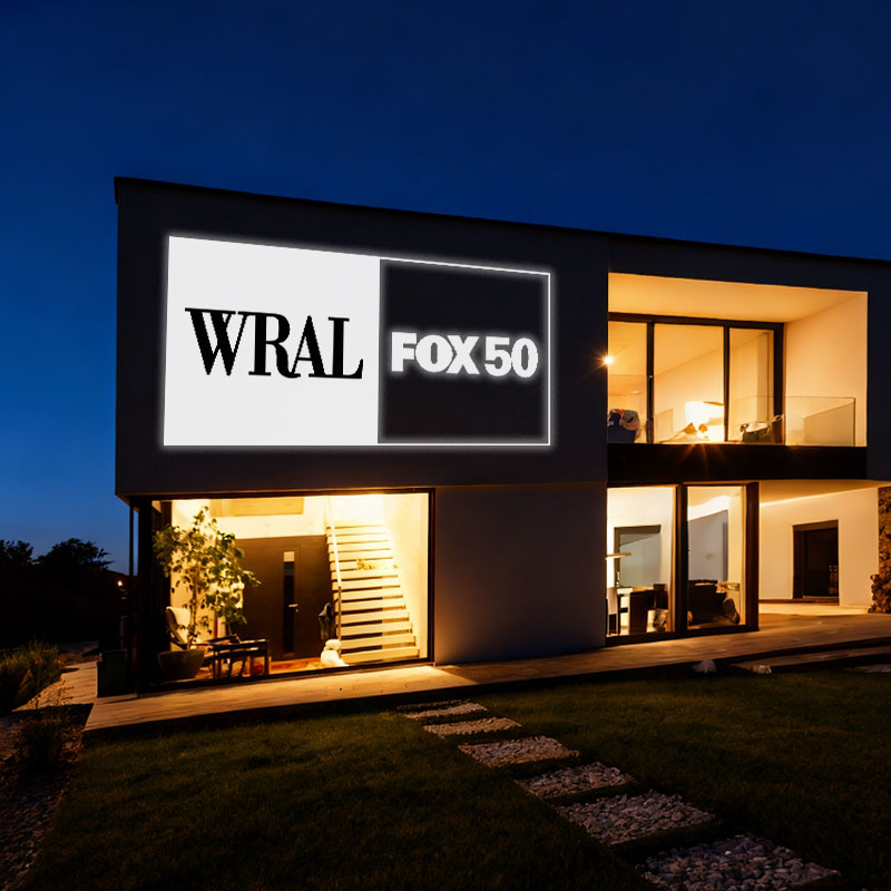 “Glowing Logos, Glowing Foot Traffic”: How Gobohub’s 300W Projector Transformed a NC Media Studio’s Nighttime Identity