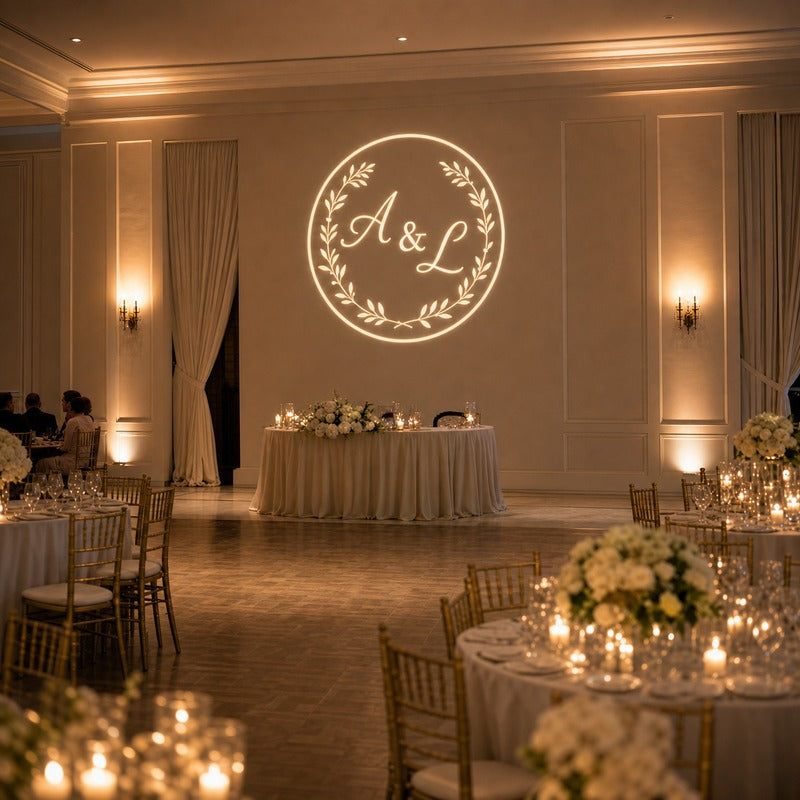 Wedding Gobo Projector Guide for Custom Monograms and Venue Decor