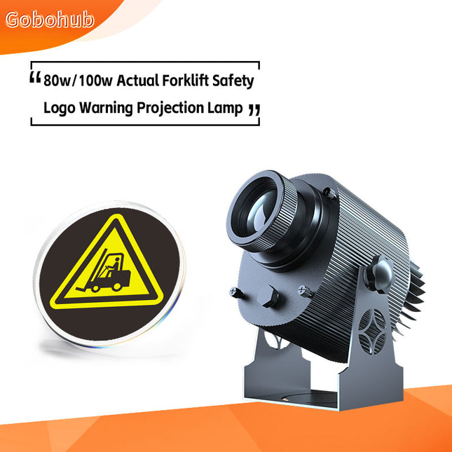 GOBOHUB 80w/100w Actual Forklift Safety Logo Warning Projection Lamp