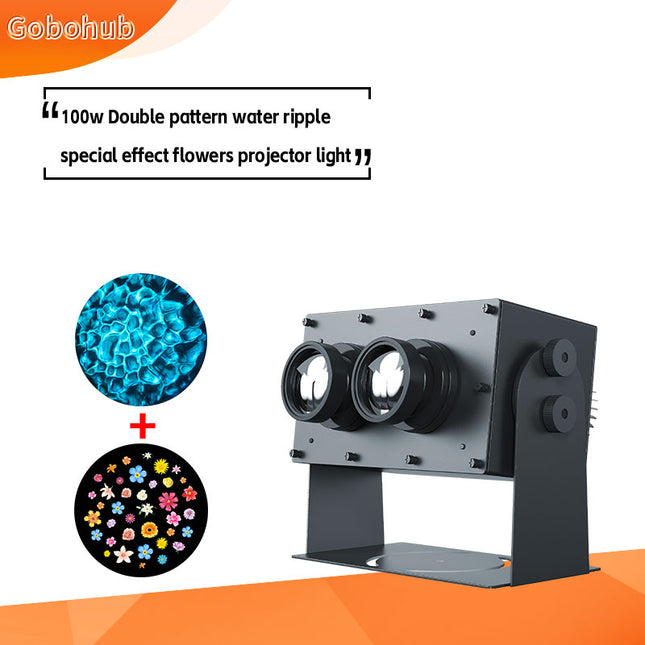 GOBOHUB 100W Double Pattern Water Ripple Special Effects Fish Projector Light
