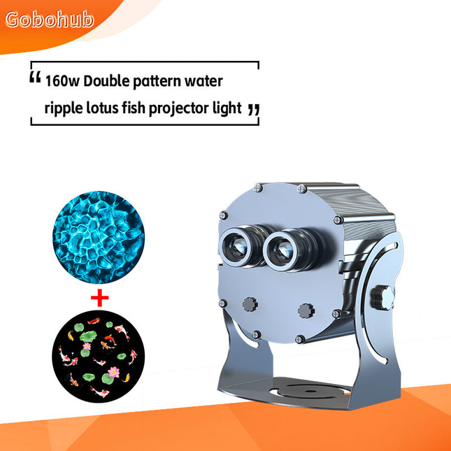 GOBOHUB 160w Double Pattern Water Ripple Lotus Fish Projector Light