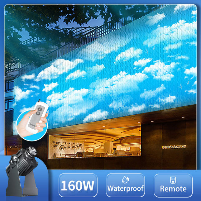 GOBOHUB 160W Outdoor Flowing Blue Sky and Clouds Animated Projector
