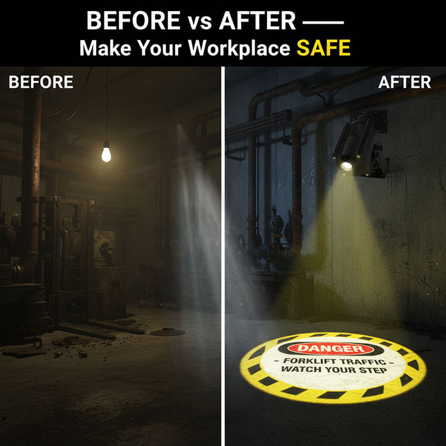 High-Power Industrial Gobo Safety Sign Projector Light