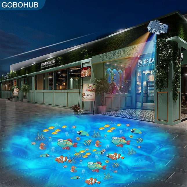 GOBOHUB 60w Two Effects Water Ripple Special Effects Fish Projector Light