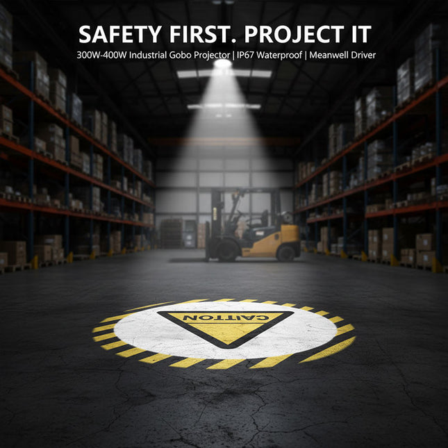 High-Power Industrial Gobo Safety Sign Projector Light