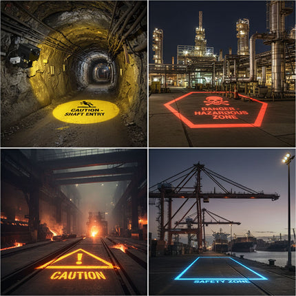 High-Power Industrial Gobo Safety Sign Projector Light