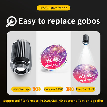 GOBOHUB 100w 150w Outdoor Indoor Holiday custom gobo projector
