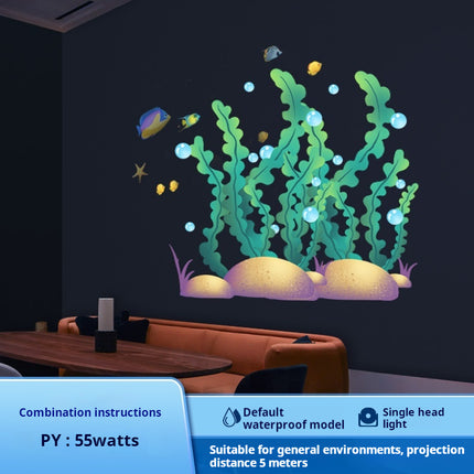 GOBOHUB 55W Indoor Outdoor Dynamic Seaweed Floating Shadow Projection Light