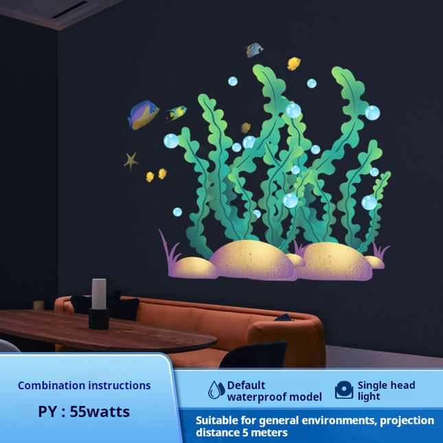 GOBOHUB 55W Indoor Outdoor Dynamic Seaweed Floating Shadow Projection Light