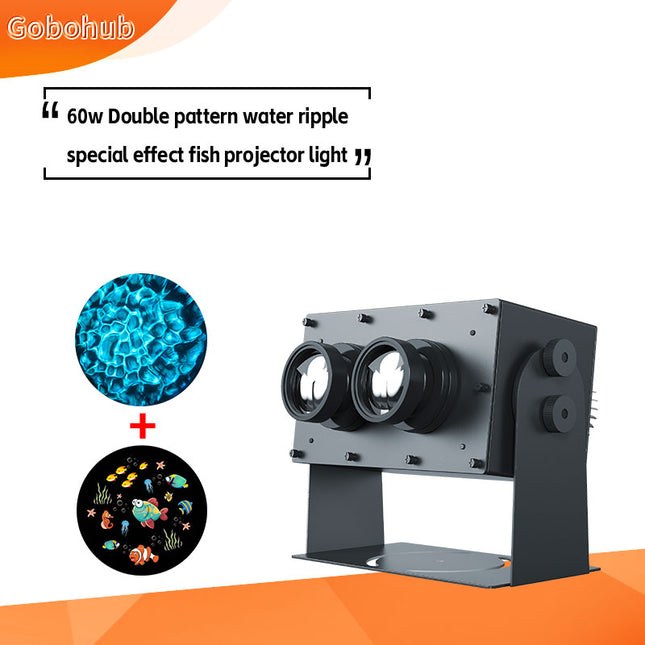 GOBOHUB 60w Two Effects Water Ripple Special Effects Fish Projector Light