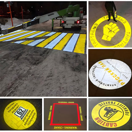 GOBOHUB 80w/100w Actual Forklift Safety Logo Warning Projection Lamp