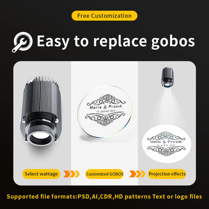 GOBOHUB 50w 100w Outdoor Indoor Custom wedding monogram event gobo lights