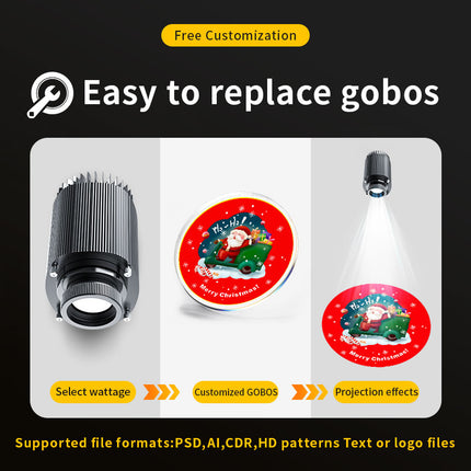 GOBOHUB 80w 120w Outdoor Indoor Christmas themed logo projection lights