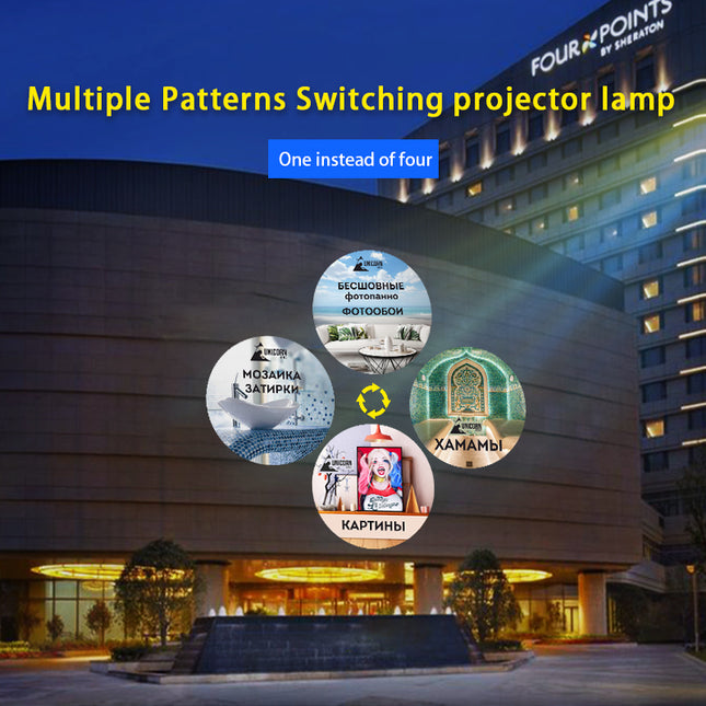 GOBOHUB 80W Projection Light Featuring 4 Interchangeable Images For Cyclic Projection
