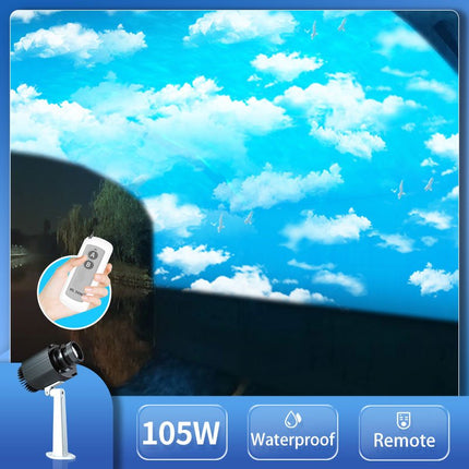 GOBOHUB 105W Outdoor Indoor Dynamic Blue Sky and White Clouds Projector - Gobohub