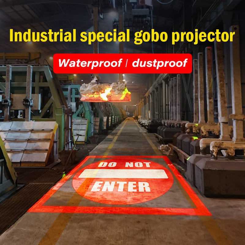 Projecting Caution Sign 80W Bright LED Projector | Custom Guide & Safety Signs for
