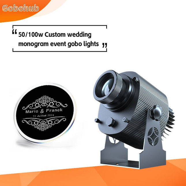 GOBOHUB 50w 100w Outdoor Indoor Custom wedding monogram event gobo lights - Gobohub