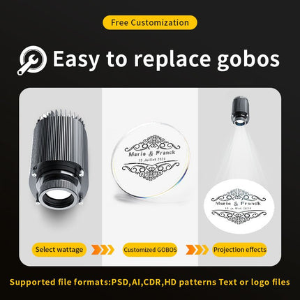 GOBOHUB 50w 100w Outdoor Indoor Custom wedding monogram event gobo lights - Gobohub