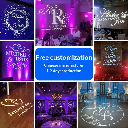 GOBOHUB 50w 100w Outdoor Indoor Custom wedding monogram event gobo lights - Gobohub
