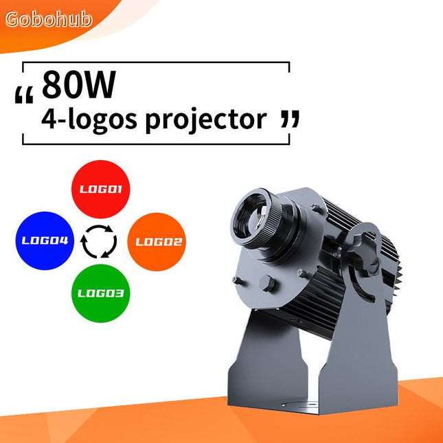 GOBOHUB 80W Projection Light Featuring 4 Interchangeable Images For Cyclic Projection - Gobohub