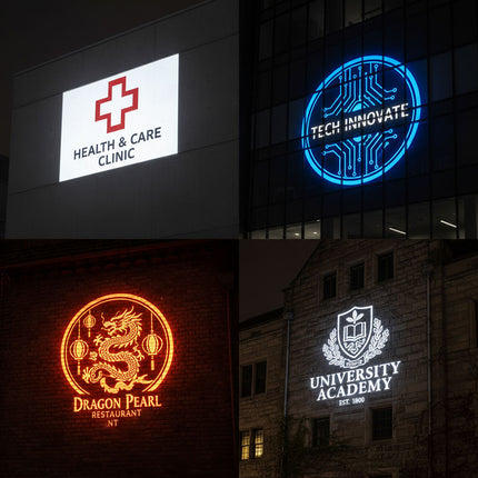 300W-400W Long Range LED Gobo Projector | Outdoor Wall Logo Light | 5-80m IP65